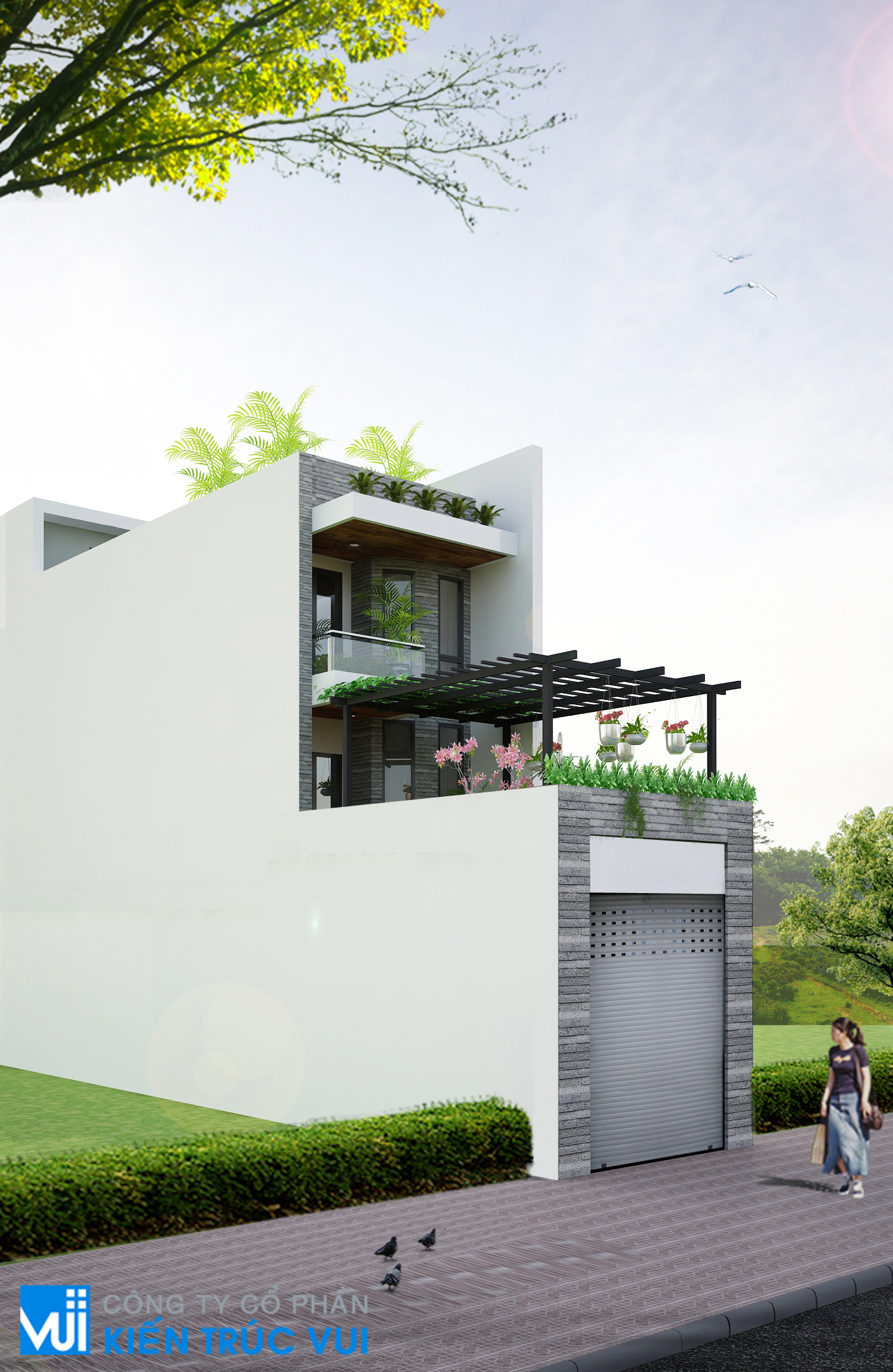 Thiết kế mẫu nhà phố 3 tầng đẹp Anh Tuyến Bãi Bò Việt Yên Bắc Giang